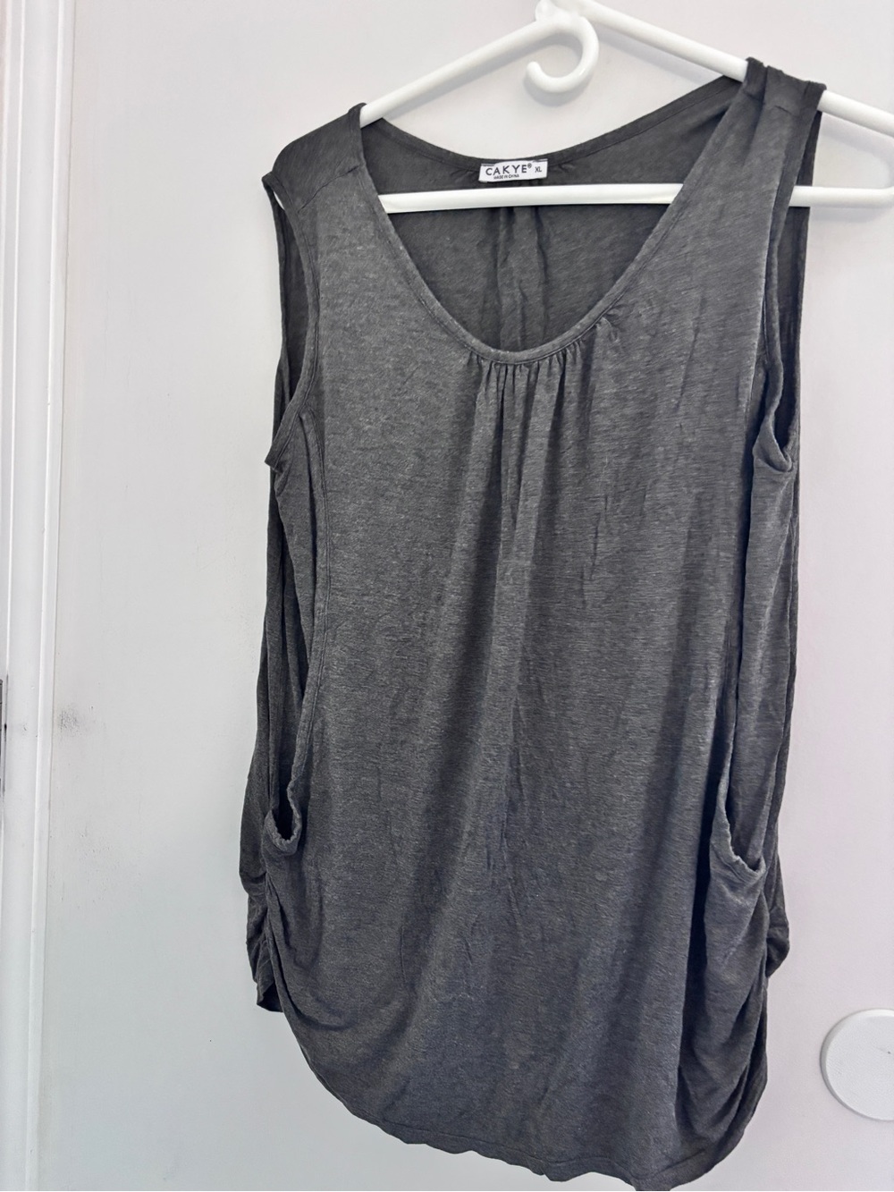 Maternity Bundle 5 Tee Ruched Sleeveless and Short Sleeve Black Striped, Lrg/XL